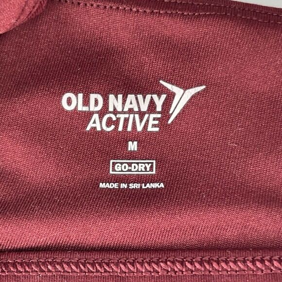 Old Navy Sports Bra Go Dry Maroon Keyhole Racerback Womens Size Medium Athletic - Picture 4 of 4